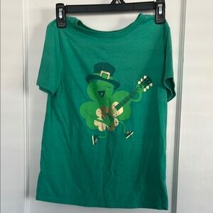 Green Kids T-Shirt with Shamrock Design